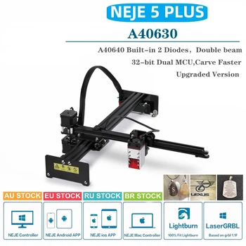NEJE 3 Plus PLUS A40630 CNC Metal Laser Engraver Wood Cutting Machine Stainless Steel Engraving Tools With Bluetooth App Control