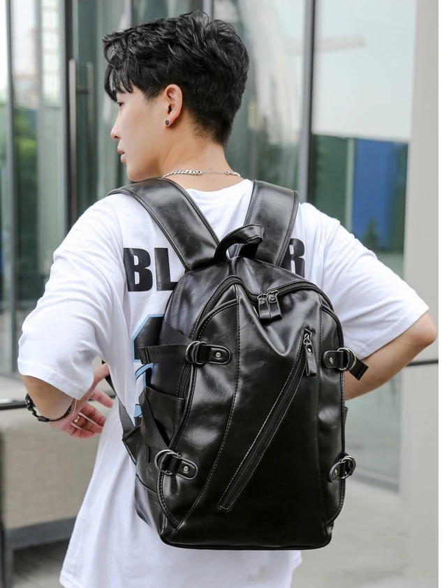 

Business leather Travel Leisure Student large capacity men's laptop backpack school bags Polyester Softback Mainland China