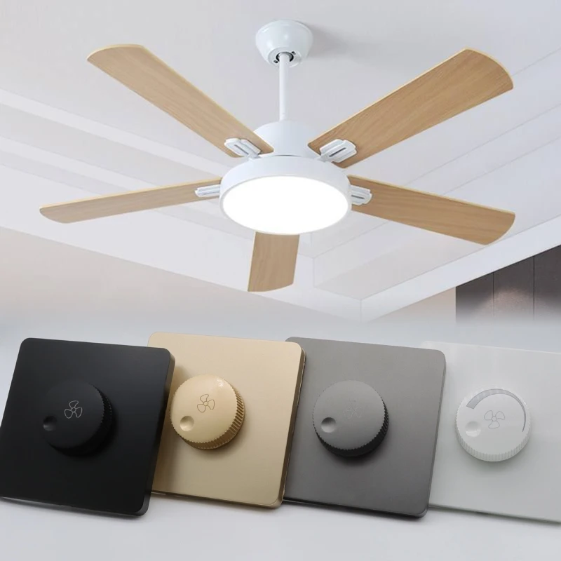 Regolatore Di Velocità Per Ventilatore Da Soffitto A Parete – Dimmer Rotante 15W-300W, Installazione Facile E Sicura