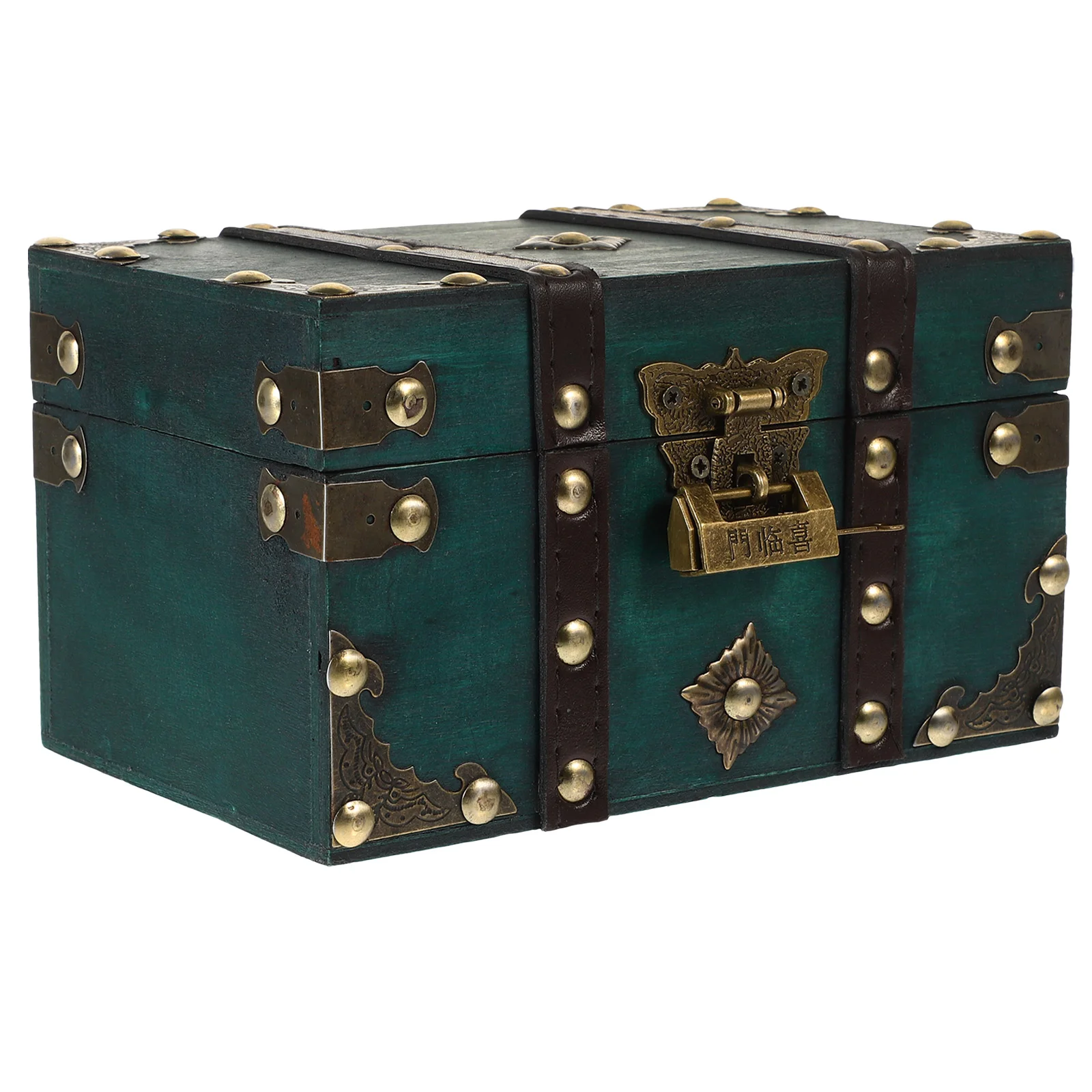 

Wooden Treasure Chest Decorative Storage Wooden Chest Box Lock And Lids Vintage Style Trunks Jewelry Keepsakes Coin Collection