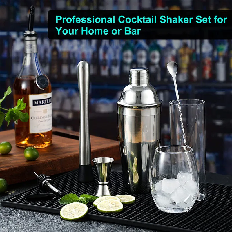 Stainless Steel Cocktail shaker 6pcs cocktail set With PU bag jigger barman  accessories minibar Bartender kit Shaker kit - AliExpress