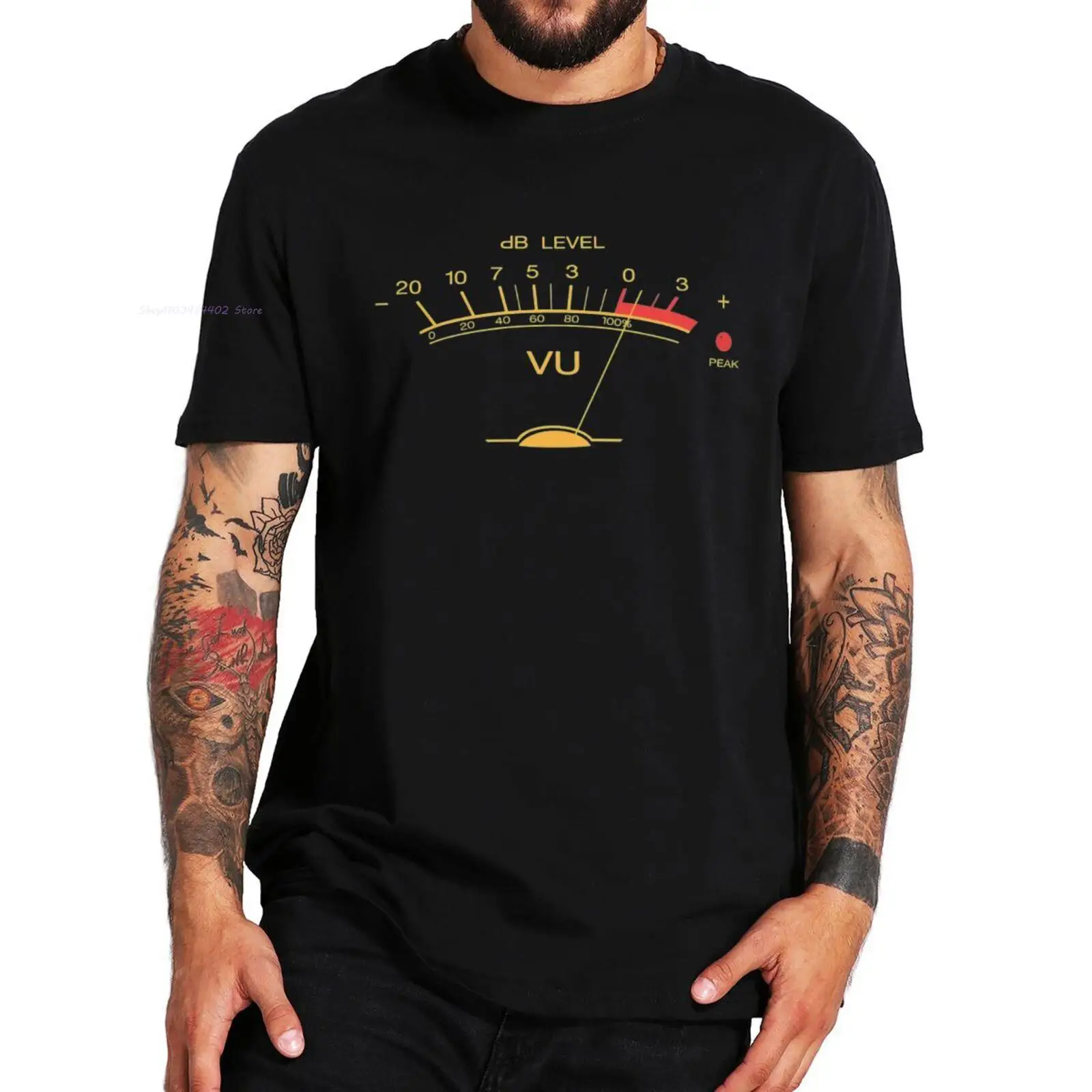 Volume Vu Meter Maglietta Vintage Ingegnere Audio Studio Di Registrazione Gear Head Musicista Guitar Thirt Classic T-Shirt Traspirante