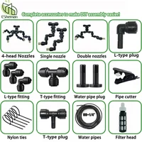2pcs Aquarium Humidifying Spray Accessories Rainforest Tank Sprinkler,Misting Cooling nozzle, End Plug, Tube, Filter 1