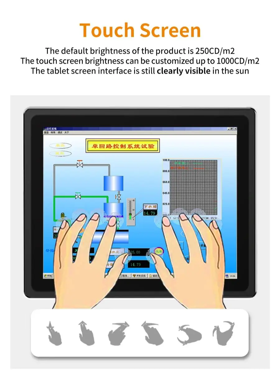 10.1 Fan Cooling Win OS Tablet PC Industrial Capacitive Touch Screen Monitor All