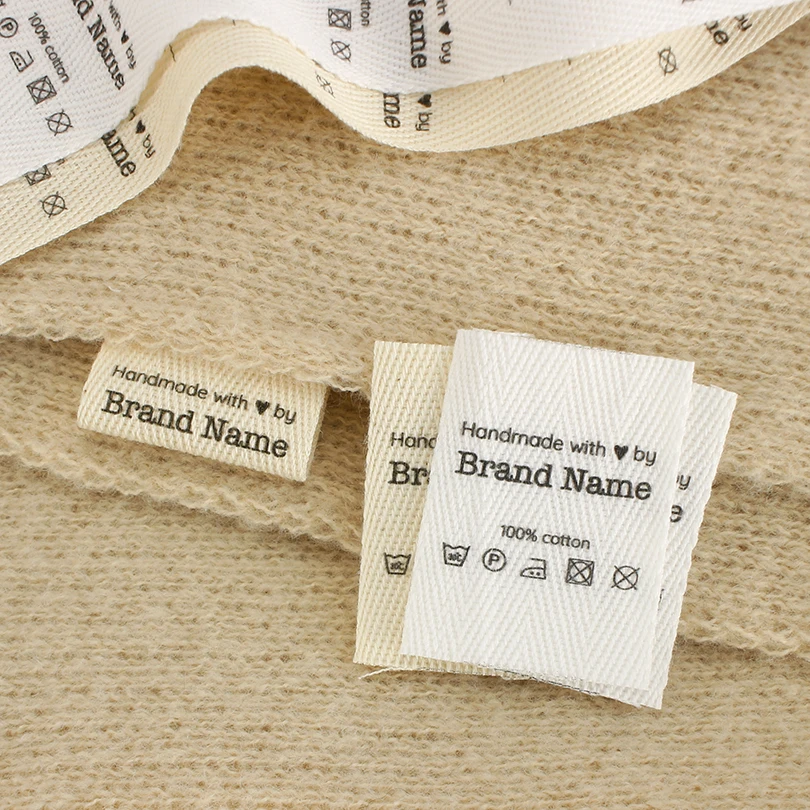 

Logo Labels, Folding Tags, Sew Twill Labels, Sew Accessori, Ribbon Label,Custom Fabric Tags, Labels for Clothes, 30*42MM(xw3530)