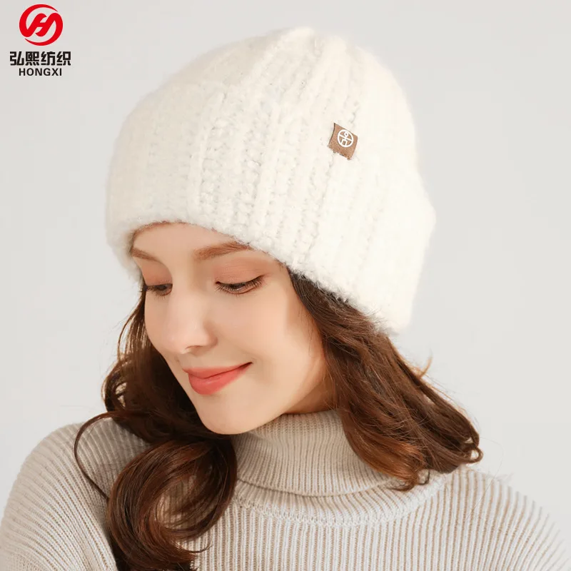 Beanie Hat Cap Thick Wool Knit Cap Warm Ear Protection women's Autumn Winter Hats Casual Couple Thickened Knitted Caps