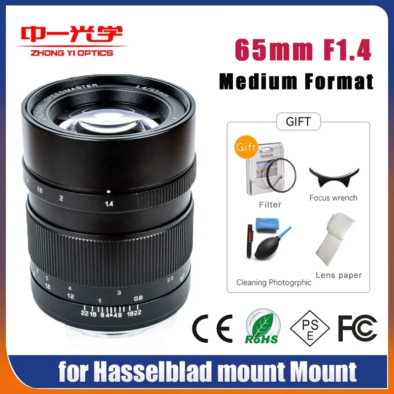 Zhongyi 65Mm F1.4 Obiettivo Messa A Fuoco Fissa Manuale Ad Ampia Apertura Per Montaggio Hasselblad Come Fotocamera Mirrorless Hasselblad Xcd X1D X1Dii