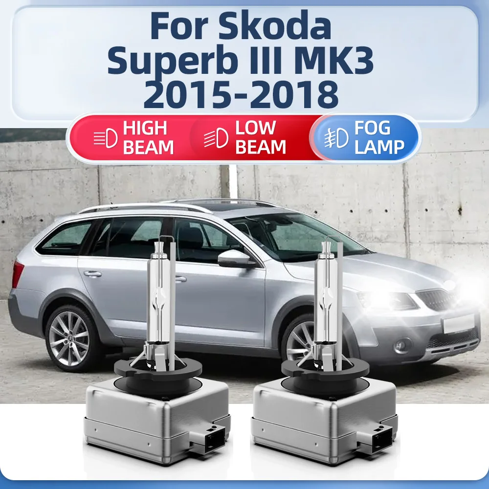 2x D3S HID Xenon Headlight Bulbs 35W 20000LM Auto Lamps 6000K Car Headlamps For Skoda Superb III MK3 2015