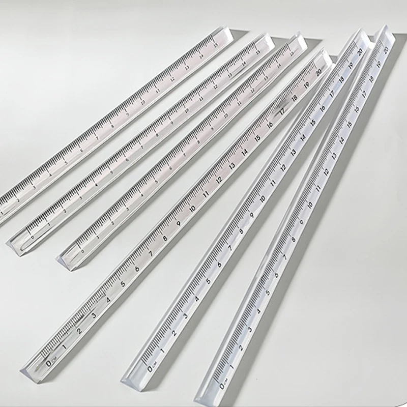 

Прозрачная треугольная линейка, измерительная линейка для студентов и рисования, для экзамена, офиса, стерео, масштаб A 20 см