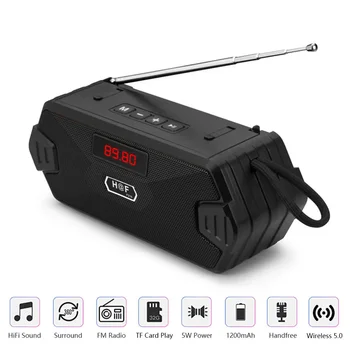 휴대용 무선 스피커, 블루투스 호환 야외 USB 스피커, FM 라디오 리시버 AUX TF MP3 확성기, 전화 PC용