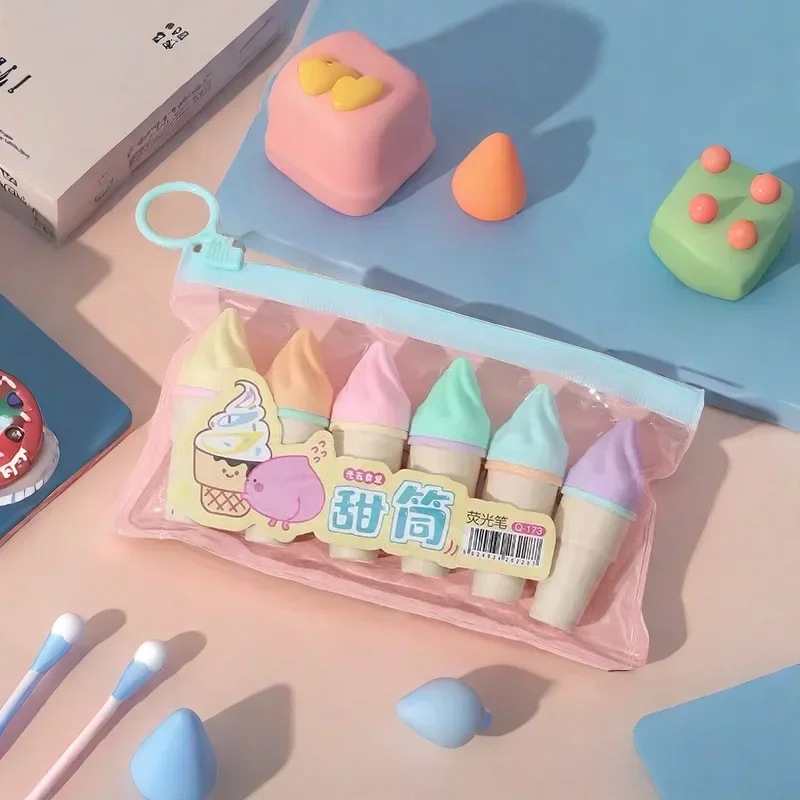 Highlighter Pen Set Mini Marker Pens 6Pcs Kids Stationery