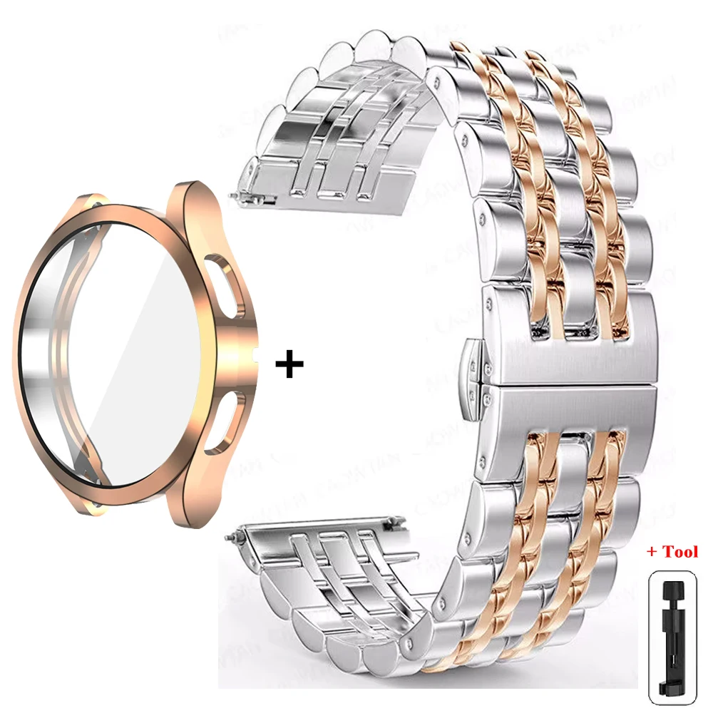 Stainless Steel Watch Strap with Soft TPU Protector Case