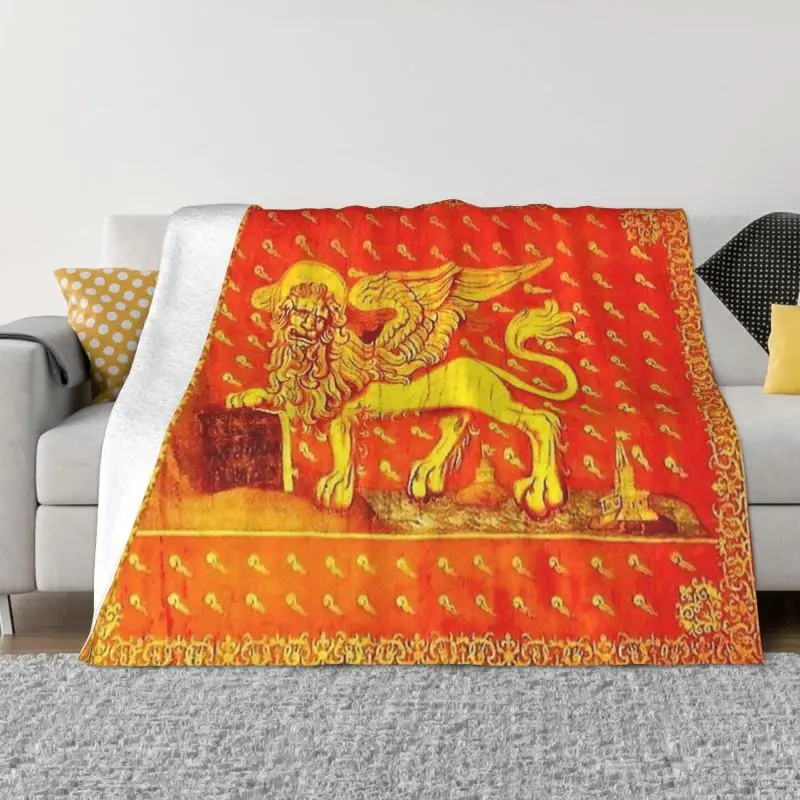 

Venice Veneto Flag 3D Printed Blankets Comfortable Soft Flannel Sprint Lion of Saint Mark Throw Blanket for Sofa Office Bed 1