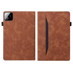 Shockproof Retro PU & TPU Hybrid Protective Tablet Case with Card Slots for Poco Pad X1 11.2inch (Brown)