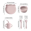 Color Kids Baby Silicone Waterproof Feeding Dishes Plate Suction Bowl Sippy Cup Feeding Training Spoon Fork Dishes Tableware 4