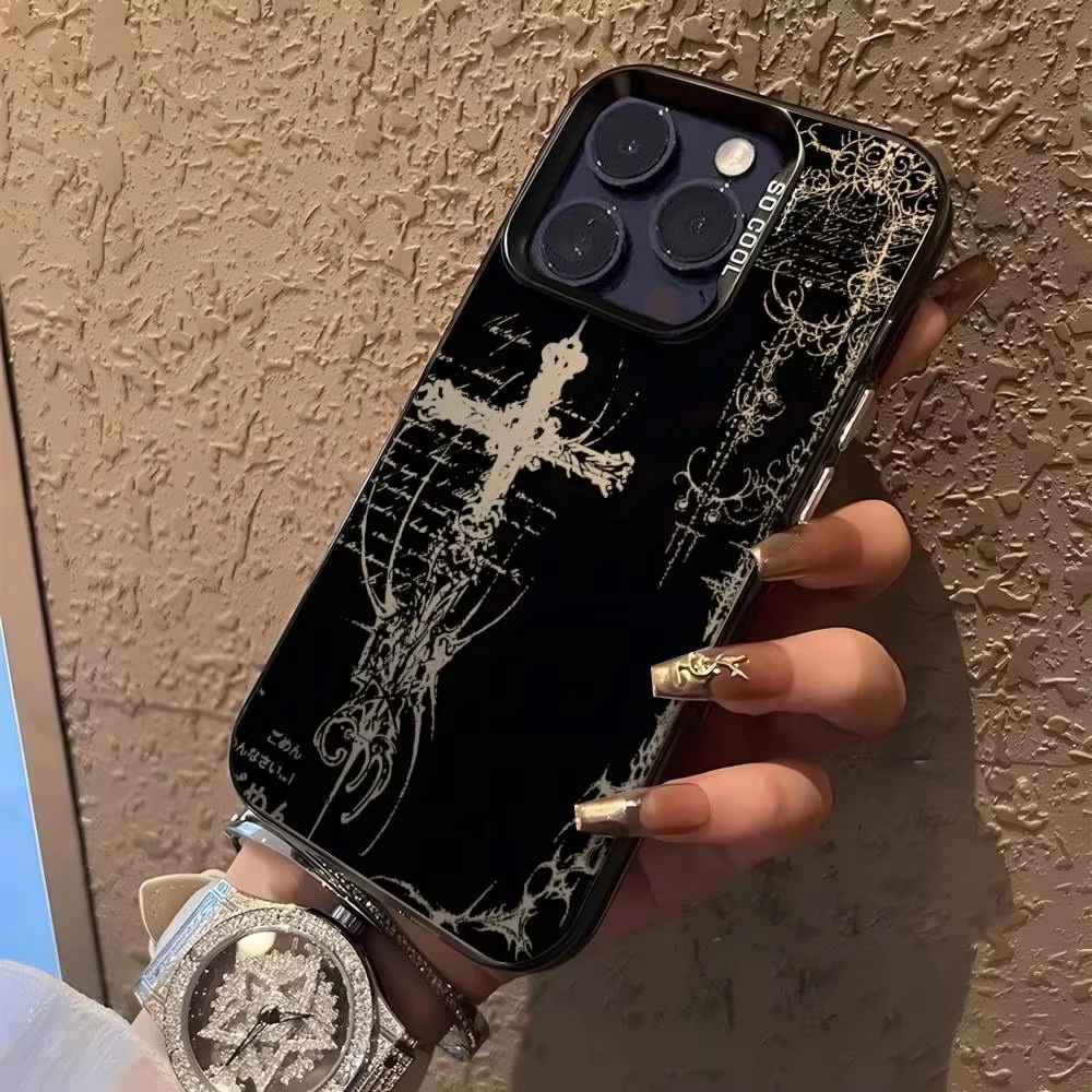 Cybersigilism Gothic Coquette Acrylic Silicone Hard Cover Frosted Case for iPhone 17 Air 16 E 15 14 Plus 13 12 Mini 11 Pro Max 6