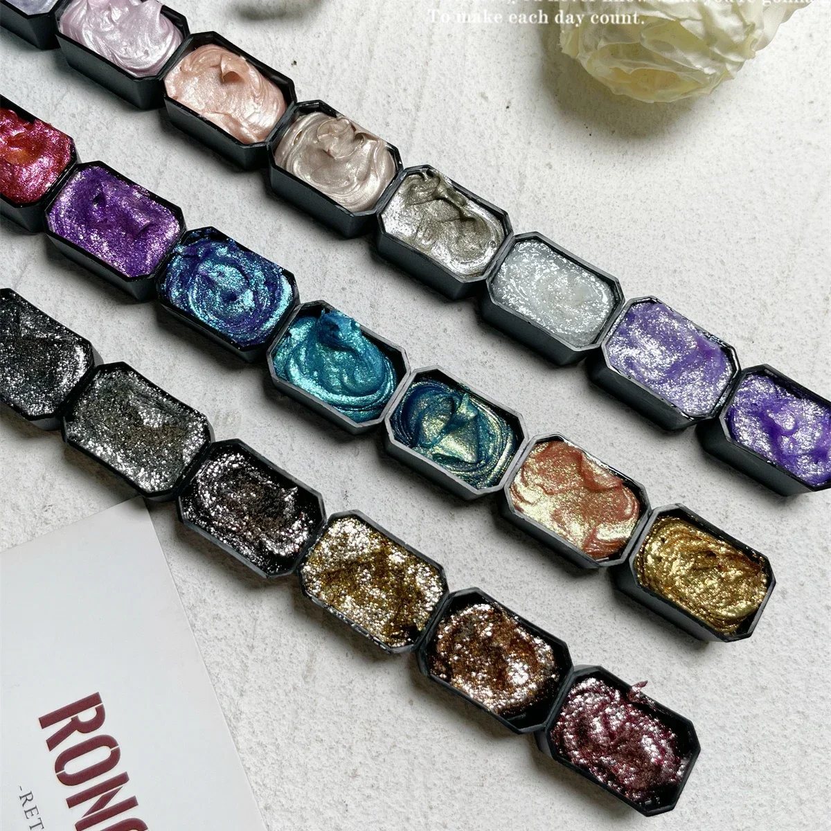 9 Grids Colorful Fairy Power Cream On Nails Sequins Solid Nail Holographic Powder Maillard Glitter Chrome Nail Powder Pigment