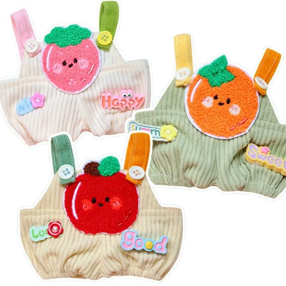 

20cm Cotton Doll Clothes DIY Clothing Toy Fruit Pattern Suspender Pants Changing Dress No Attributes Dolls Cloth Accessories