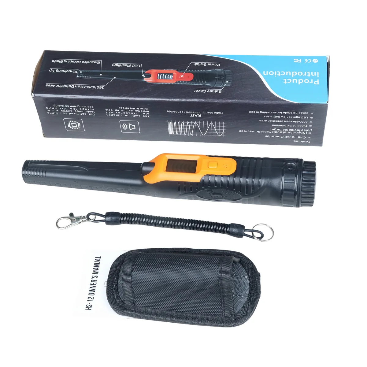 Waterproof Handheld Pinpointer Metal Detector with LCD Display,High Sensitive Underwater Pin Pointer,3 Modes Portable Pinpointer 6