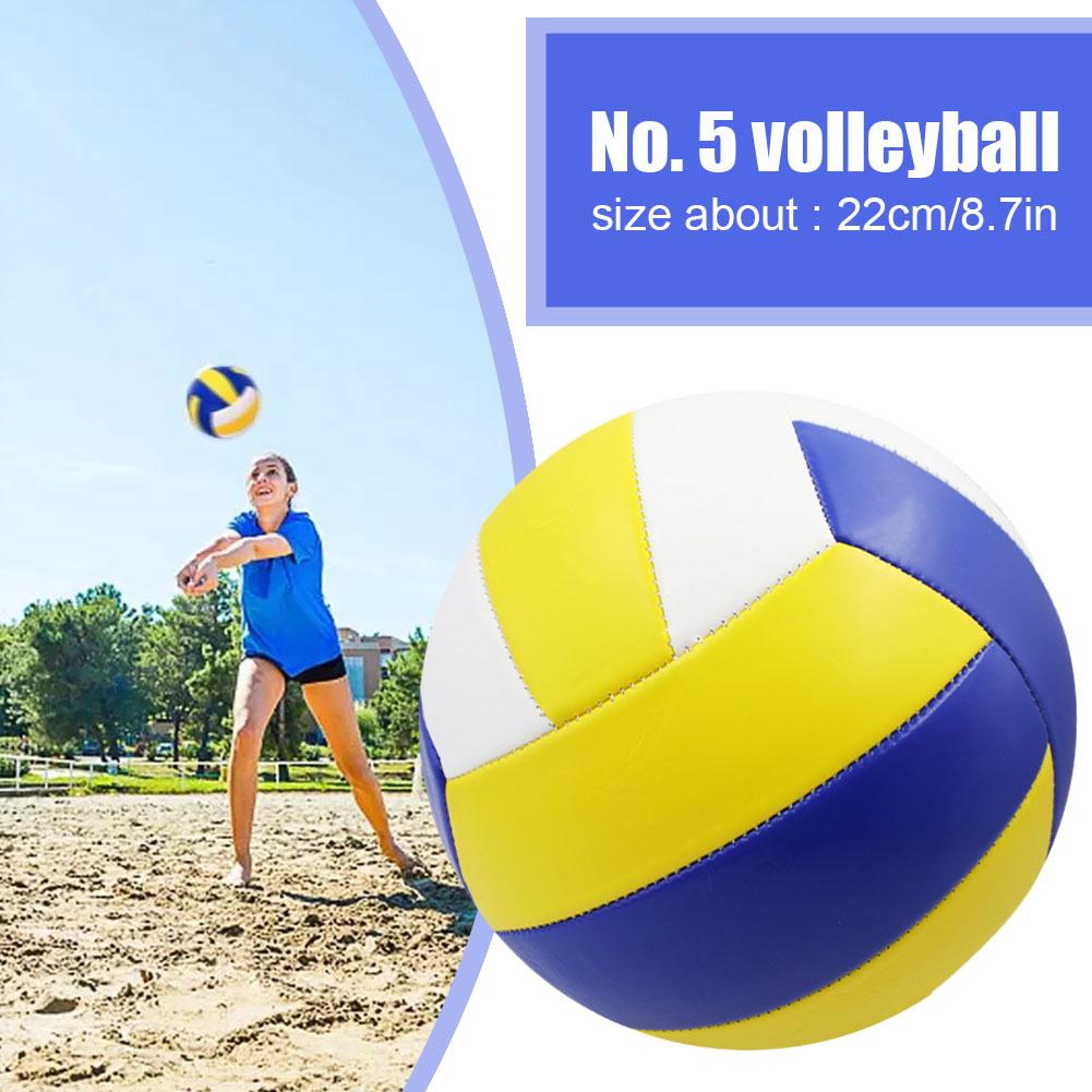 Size 5 Standard Volleyball Blue White Yellow PU Soft Outdoor Beach Waterproof Ball Inside School Inflatable Practice Volley I1V3