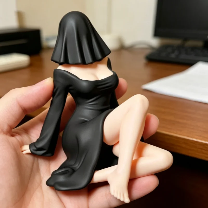 Mystical Hooded Woman Statue - Abstract Gothic Female Sculpture