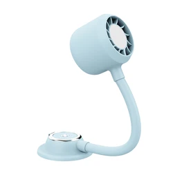 Versatile USB Rechargeable Mini Portable Cooling Fan with Magnetic Stand (Light Blue)