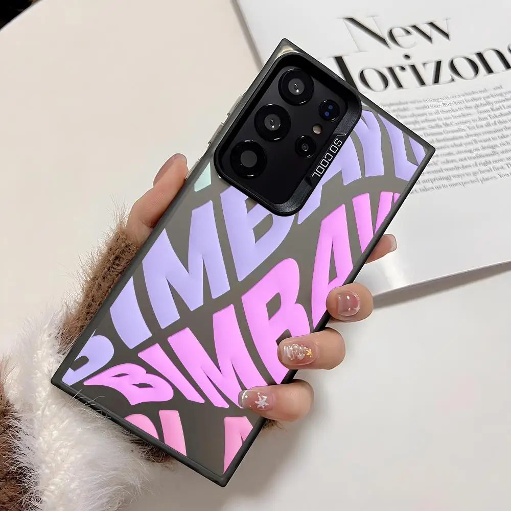 Colorful Silver Silicone Phone Case with Spanish INS Letter Design