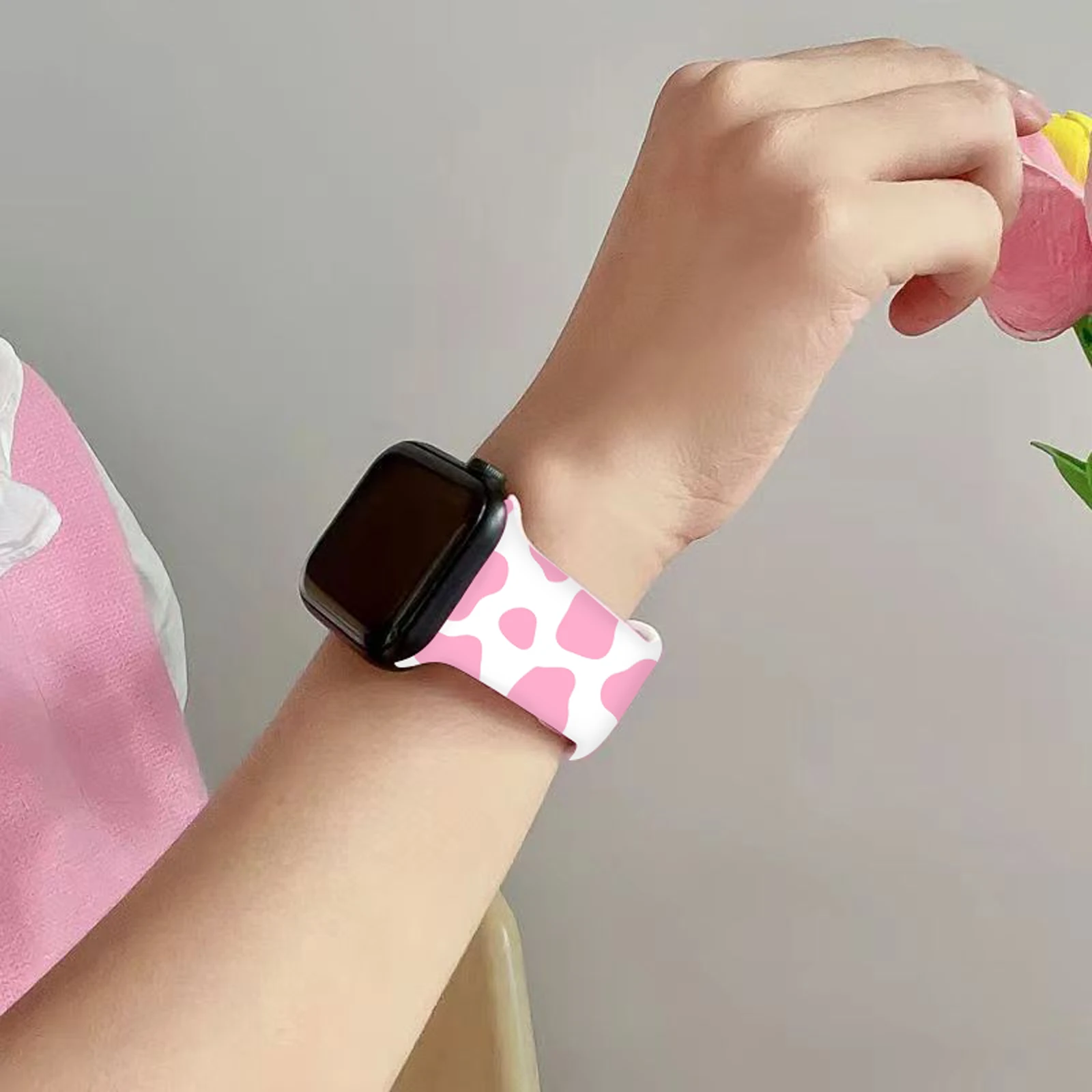 Cow Color Series Print Strap for Apple Watch 10 Silicone Band