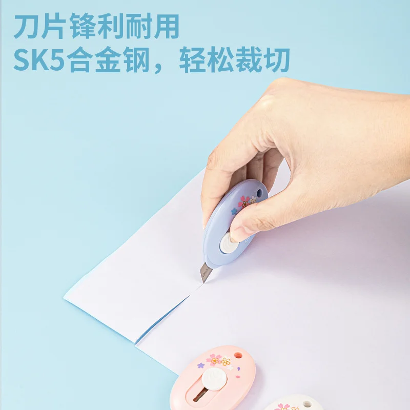 3 pcs/lot Sakura Alloy Mini Portalble Utility Knife Cutter Letter Envelope Opener Mail Knife School Office Supplies Pocket