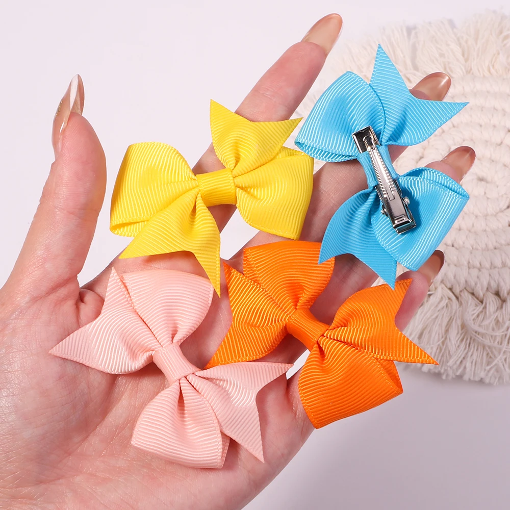 Hair Accessories 10/20Pcs Grosgrain Ribbon Bowknot Hair Clips For Cute Girls Colorful Bows Clip Hairpin Barrettes Headwear Baby Hair Accessories