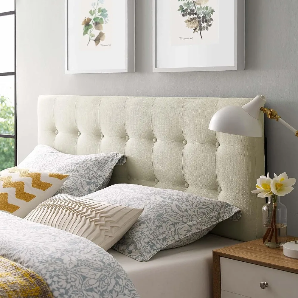 

Bedside table, tufted button linen soft cushion queen headboard, household headboard