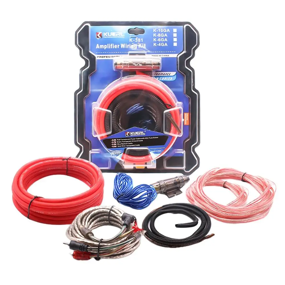 6/10GA Car Audio Amplifier Cable 60AMP Subwoofer Power Copper Clad Aluminum Installation Wiring Kits Vehicle Modification Parts