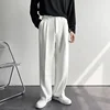 2024 Spring Autumn Men's Fashionable White Korean Style Casual Pants Street Draped Straight Loose Suit Casual Trousers Male