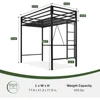 Bunk Beds Loft Bed Frame for Juniors & Adults, Metal Loft Bed Twin Size with Safety Guardrail & Removable Ladder,  Toddler Bed 4
