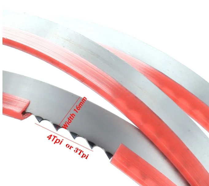 thumbnail image 1 of Hojas de sierra de cinta para carne para cortar huesos, pescado congelado, dientes personalizados según pedido, 3 TPI, 1 of 5