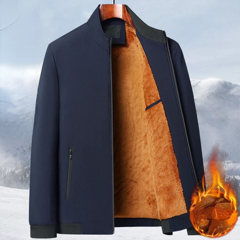 

Men's Jacket Stand Collar Mens Parka Winter New Down Jacket Fleece Warm Jackets Men Business Leisure Coat Baseball Coats E55