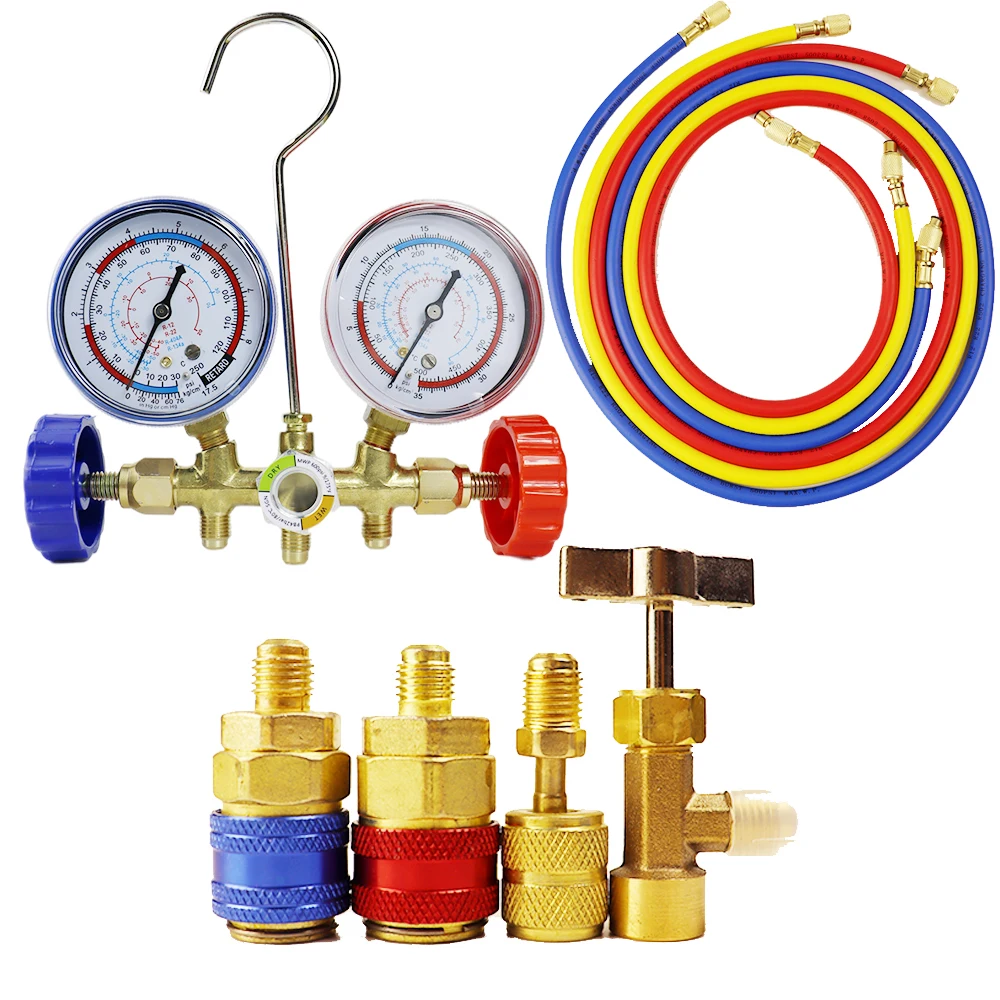 Refrigerant Manifold Gauge Set Air Conditioning Tool For R12 R22 R404a
