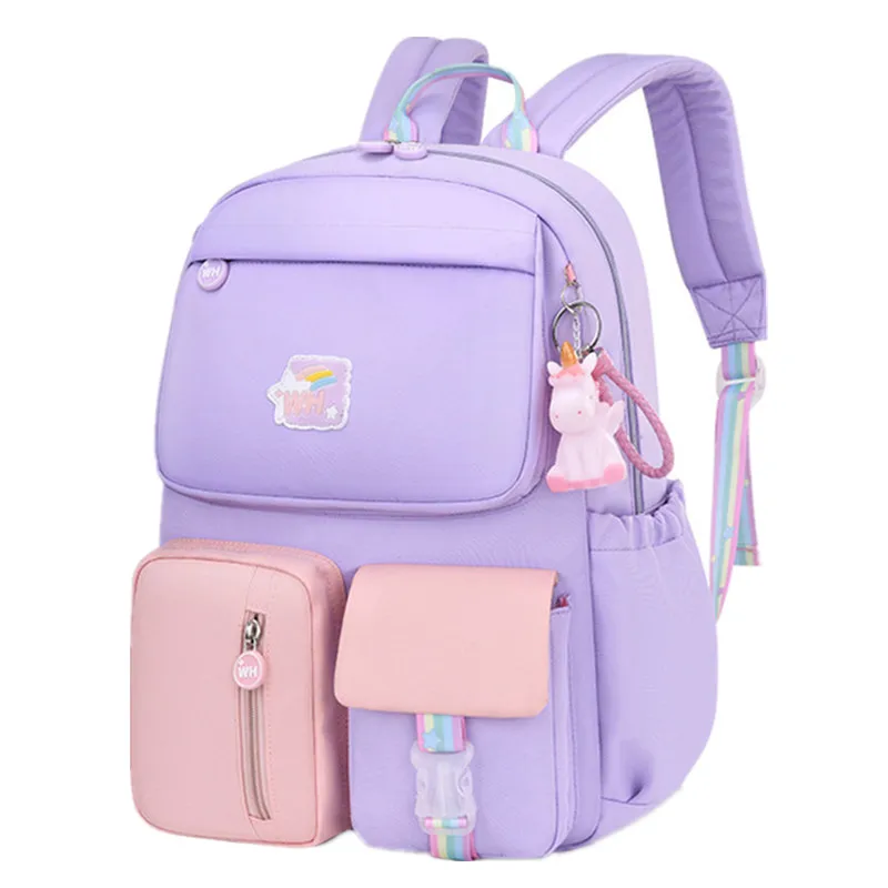 Korean Fashion Rainbow Shoulder Strap School Bag for Teenagers Girls