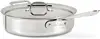 Stainless Steel Sauté Pan 4 Quart Induction Oven Broiler Safe 600F Pots and Pans, Cookware Silver 1