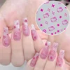 1sheet Japanese nail sticker HelloKitty Cat Head Heart cartoon cute nail decal with adhesive ornament Back Glue Manicure Sticker 2