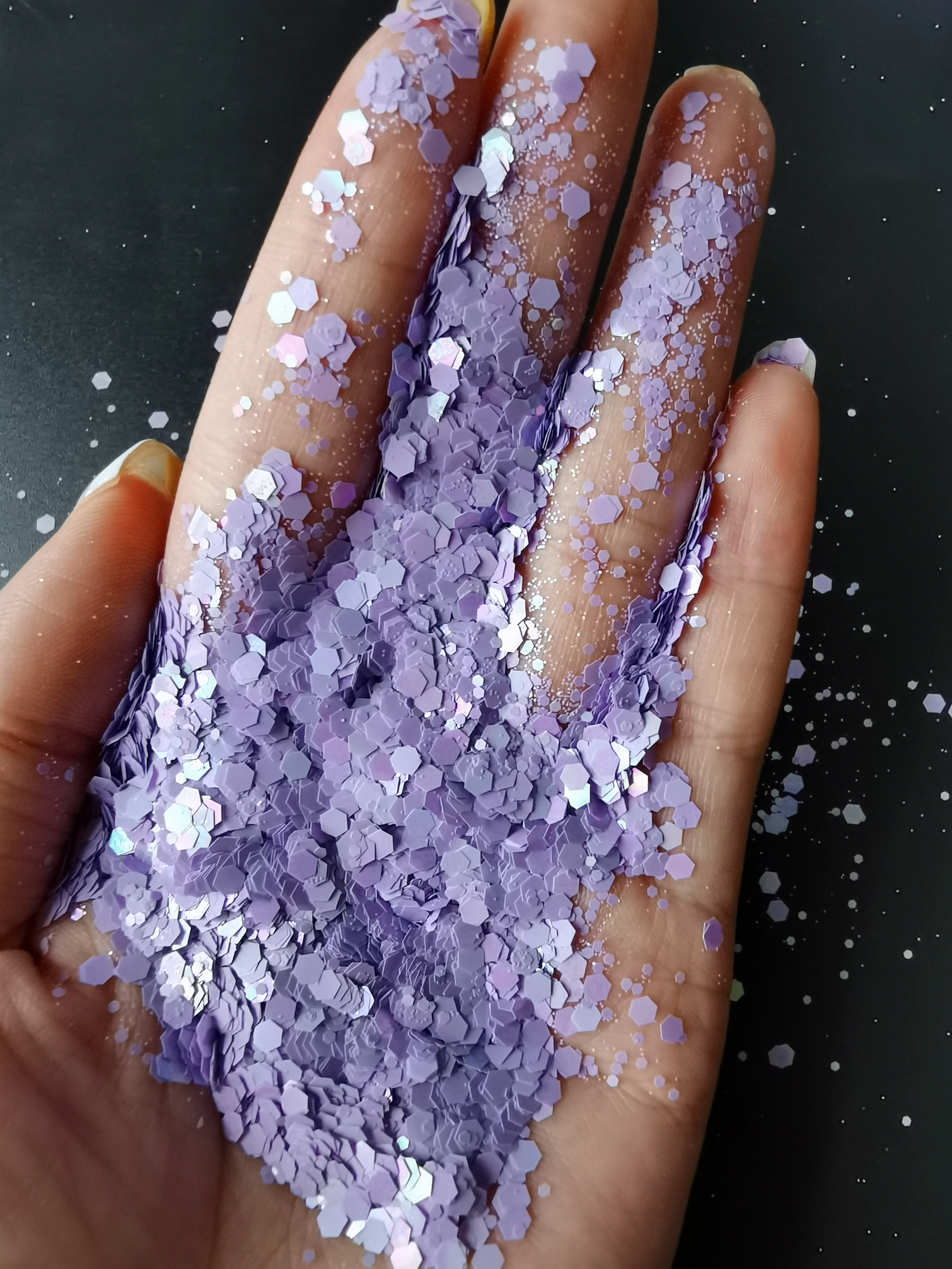 50g 0.2-3cm Nail-Art Chunky Matte&Laser Glitters Sequins 15-Color For Nails Manicure Decorations UV Gel Design NEW@I4578-411