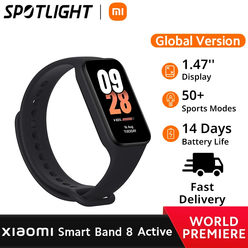 World Premiere]Global Version Xiaomi Smart Band 8 Active 1.47 Display 5ATM  Waterproof Heart Rate Monitor 50+ Sport Modes - AliExpress