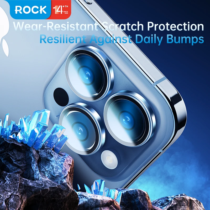 Rock Lens Protector Vetro Temperato Per 15 Pro Max Lens Metal Ring Protector Glass Per Iphone 15 Plus/15 Pro Camera Film