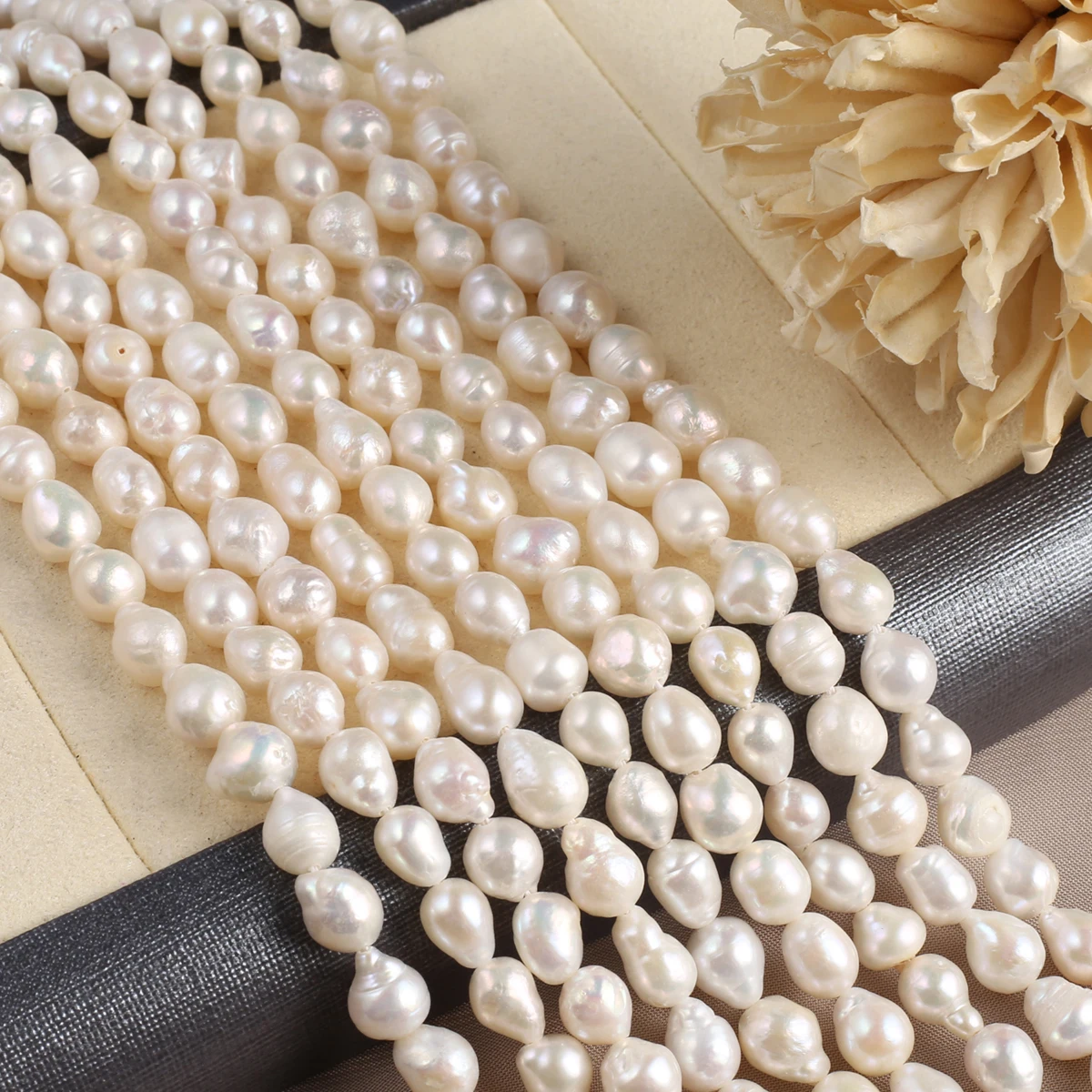 

Natural Freshwater Pearl White Drop-Shaped Baroque Pearl Charms For Jewelry Making DIY Necklace Bracelet Earrings Accessory