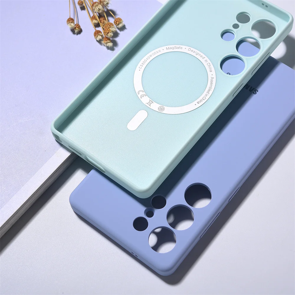 Premium Liquid Silicone Magnetic Phone Case with Magsafe Compatibility - Enhanced Protection Cover