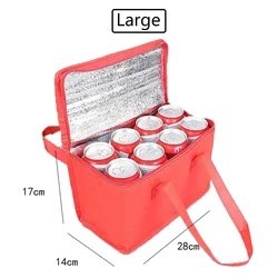 Collapsible Insulated Lunch and Drink Cooler Bag (Large Red)