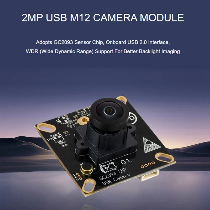 GC2093 2MP USB 카메라 모듈 USB2.0 출력 고정 초점 81dB 선형 모드 105dB HDR 모드 내장 마이크-A12I