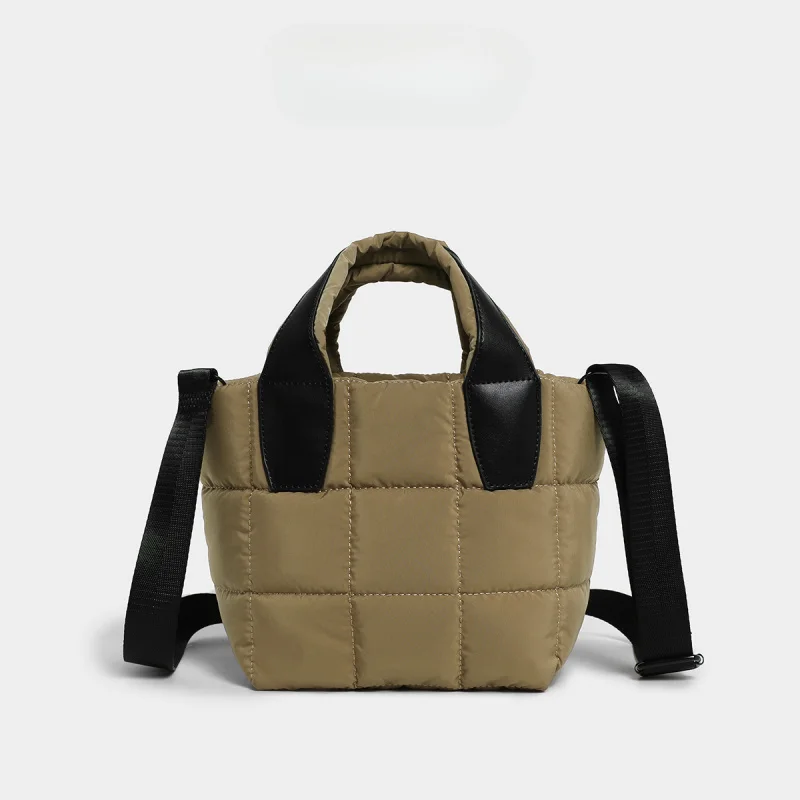 Women's Simple Lightweight Nylon Down Feel Shoulder Crossbody Handbag