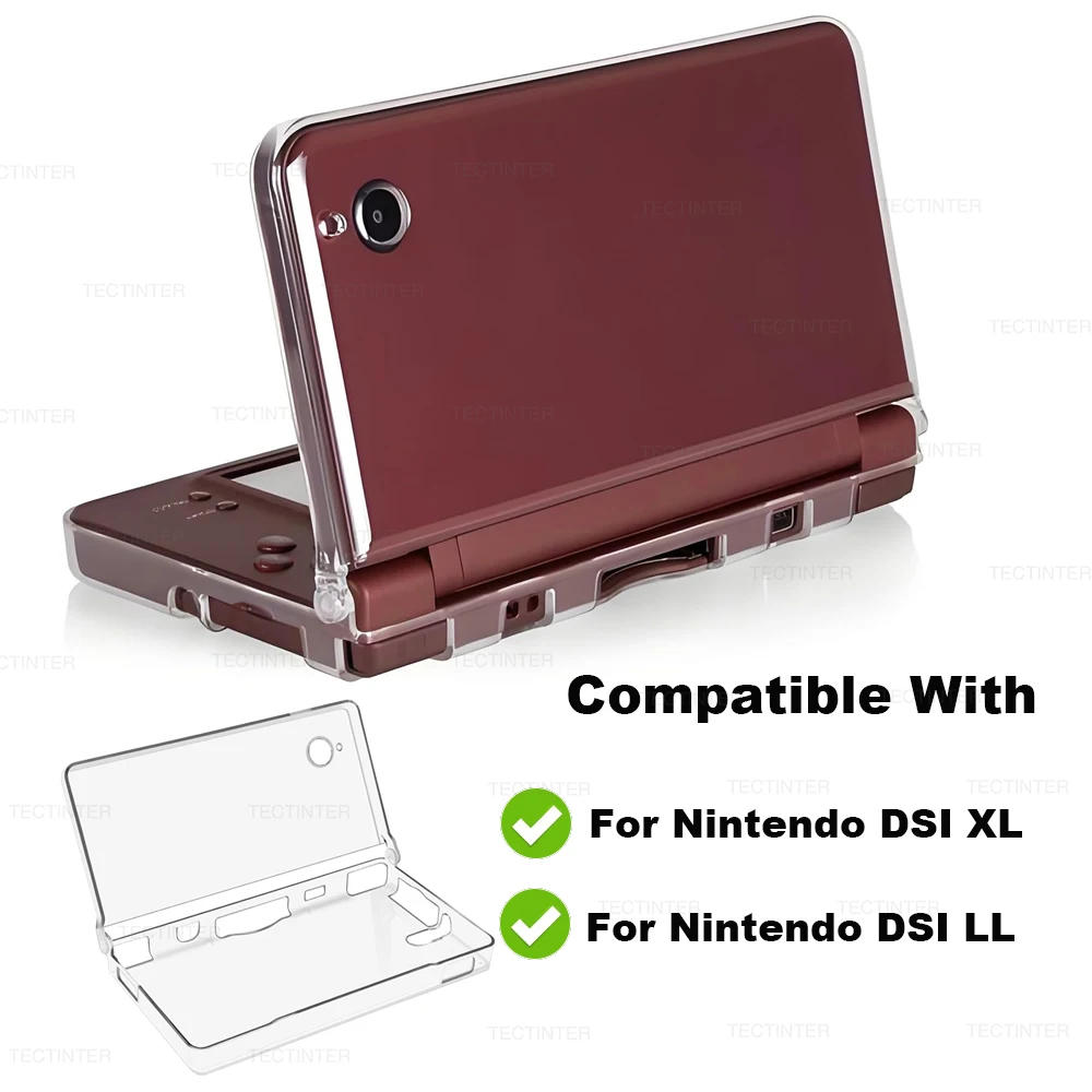 Transparente Hülle für DSI NDSi XL LL Spielkonsole, Schutzhülle, Displayschutzfolie, PET-Folie, Kristallabdeckung, Zubehör