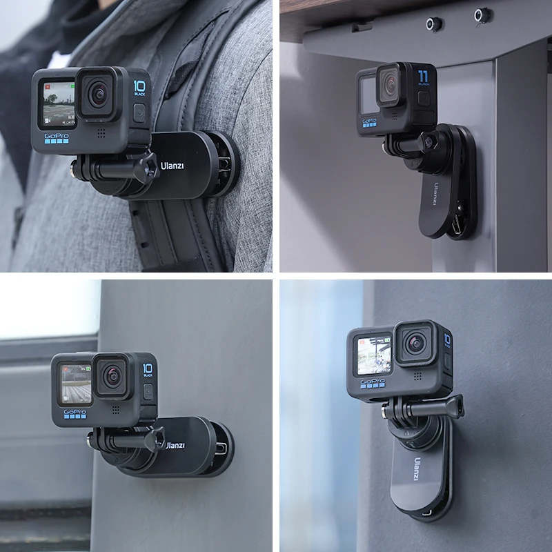 Ulanzi Go-Quick Ⅱ Magnetic Quick Release Backpack Strap Mount Compatible with Gopro DJI OSMO Insta360 Action Camera QR System 6